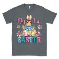 Charcoal Heather my first easter with baby bunny and eggs Classic Tee - AdoDesignShop