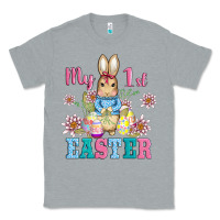 Heather Grey my first easter with baby bunny and eggs Classic Tee - AdoDesignShop