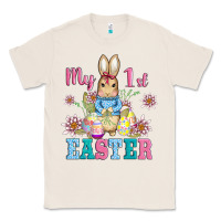 Natural my first easter with baby bunny and eggs Classic Tee - AdoDesignShop
