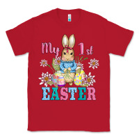 Red my first easter with baby bunny and eggs Classic Tee - AdoDesignShop