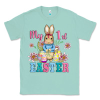 Seafoam my first easter with baby bunny and eggs Classic Tee - AdoDesignShop