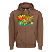 Chestnut thankful pumpkins with glitter Zipper Hoodie - MaliasSmallBusiness