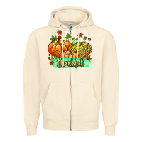 Sandshell thankful pumpkins with glitter Zipper Hoodie - MaliasSmallBusiness