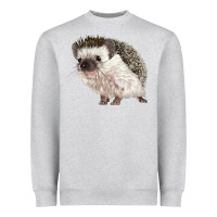 Heather Grey Hedgehog Illustrations Heavyweight Sweatshirt - LillyAllenDesigns