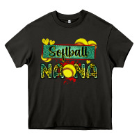 Asphalt softball nana with leopard Heavy Core Tee - Zillion Design Studio