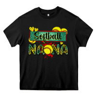 Black softball nana with leopard Heavy Core Tee - Zillion Design Studio