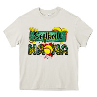 Cream softball nana with leopard Heavy Core Tee - Zillion Design Studio
