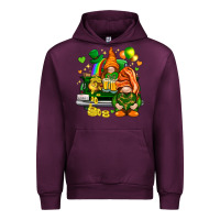 Mauve Wine St. Patrick's Day gnomies with heart Urban Hoodie - HowdyJamesFarm