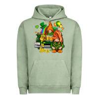 Pigment Oil Green St. Patrick's Day gnomies with heart Urban Hoodie - HowdyJamesFarm