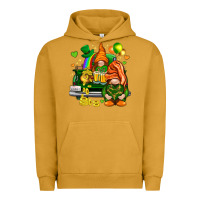 Pigment Peanut Butter St. Patrick's Day gnomies with heart Urban Hoodie - HowdyJamesFarm