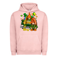 Pigment Salmon St. Patrick's Day gnomies with heart Urban Hoodie - HowdyJamesFarm