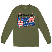 Army Green god bless america Long Sleeve Tee - MaliasSmallBusiness