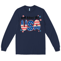 Navy god bless america Long Sleeve Tee - MaliasSmallBusiness