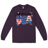 Plum god bless america Long Sleeve Tee - MaliasSmallBusiness