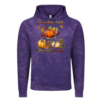Cloud Purple pumpkin kisses harvest wishes Vintage Hoodie - BundleAndBundleShop