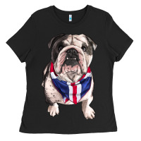 Black english bulldog Ladies Tee - RanaPortraitStore