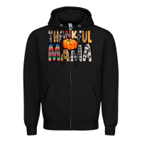 Black Thankful Mama Zipper Hoodie - MaliasSmallBusiness