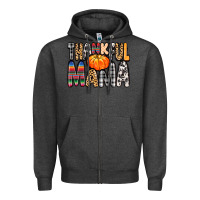 Charcoal Heather Thankful Mama Zipper Hoodie - MaliasSmallBusiness
