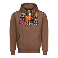 Chestnut Thankful Mama Zipper Hoodie - MaliasSmallBusiness
