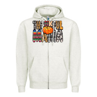 Oatmeal Heather Thankful Mama Zipper Hoodie - MaliasSmallBusiness