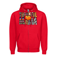 Red Thankful Mama Zipper Hoodie - MaliasSmallBusiness