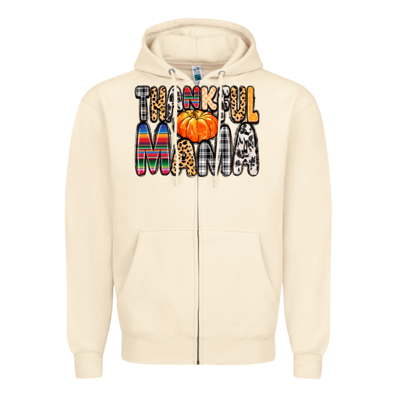 Thankful Mama Zipper Hoodie by MaliasSmallBusiness | Teevron