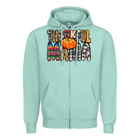 Seafoam Thankful Mama Zipper Hoodie - MaliasSmallBusiness