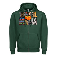 Sports Green Thankful Mama Zipper Hoodie - MaliasSmallBusiness