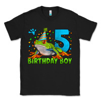 Black Birthday Boy Frog Age 5 Classic Tee - LillyAllenDesigns