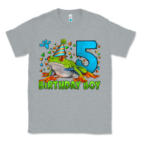 Heather Grey Birthday Boy Frog Age 5 Classic Tee - LillyAllenDesigns