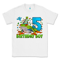 White Birthday Boy Frog Age 5 Classic Tee - LillyAllenDesigns