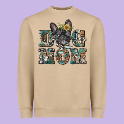 Dog Mom French Bulldog Heavyweight Sweatshirt Designed By Barkaloodesign