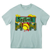 Arona softball mom with leopard Heavy Core Tee - Zillion Design Studio