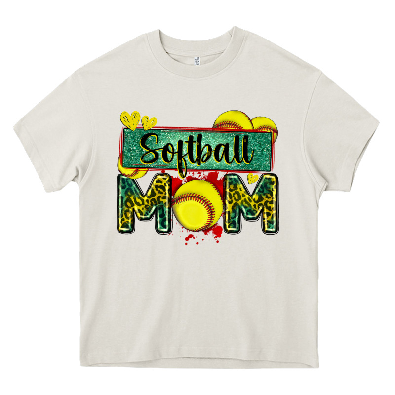 Softball Mom With Leopard Heavy Core Tee by Zillion Design Studio | Teevron