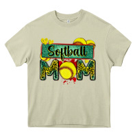 Mossy softball mom with leopard Heavy Core Tee - Zillion Design Studio