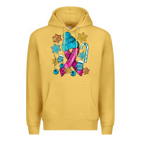 Antique Gold winter breast cancer ribbon Premium Hoodie - NancyCooperArtShop