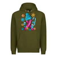Army Green winter breast cancer ribbon Premium Hoodie - NancyCooperArtShop