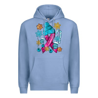 Colony Blue winter breast cancer ribbon Premium Hoodie - NancyCooperArtShop