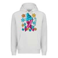Dove Grey winter breast cancer ribbon Premium Hoodie - NancyCooperArtShop