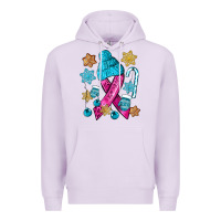 Lilac winter breast cancer ribbon Premium Hoodie - NancyCooperArtShop