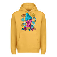 Mustard winter breast cancer ribbon Premium Hoodie - NancyCooperArtShop