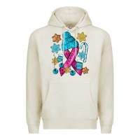 Oatmeal Heather winter breast cancer ribbon Premium Hoodie - NancyCooperArtShop