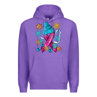 Purple winter breast cancer ribbon Premium Hoodie - NancyCooperArtShop