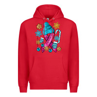 Red winter breast cancer ribbon Premium Hoodie - NancyCooperArtShop