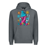 Rock winter breast cancer ribbon Premium Hoodie - NancyCooperArtShop