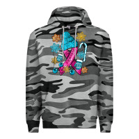 Slate Camo winter breast cancer ribbon Premium Hoodie - NancyCooperArtShop