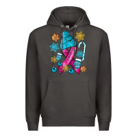Smoke winter breast cancer ribbon Premium Hoodie - NancyCooperArtShop