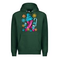 Sports Green winter breast cancer ribbon Premium Hoodie - NancyCooperArtShop