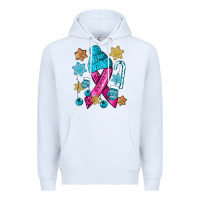 White winter breast cancer ribbon Premium Hoodie - NancyCooperArtShop