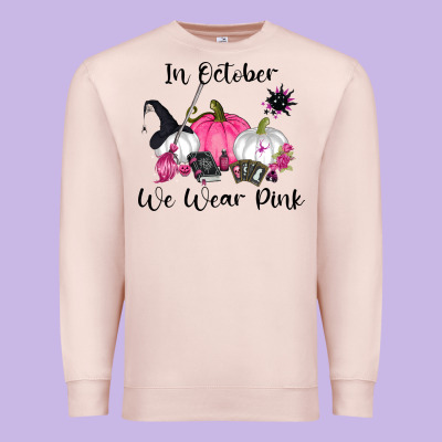 In October We Wear Pink Premium Sweatshirt Designed By Ranaportraitstore